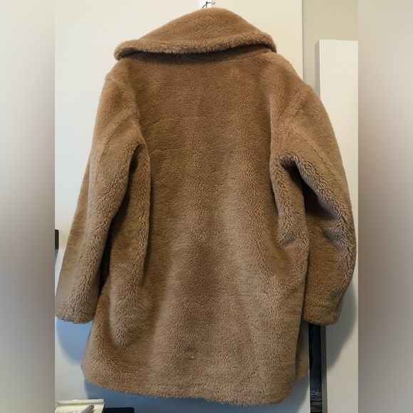 ARITZIA BABATON ATELIER TEDDY COAT SHORT BROWN CAMEL SIZE 2 MEDIUM LARGE WOOL - Picture 10 of 10
